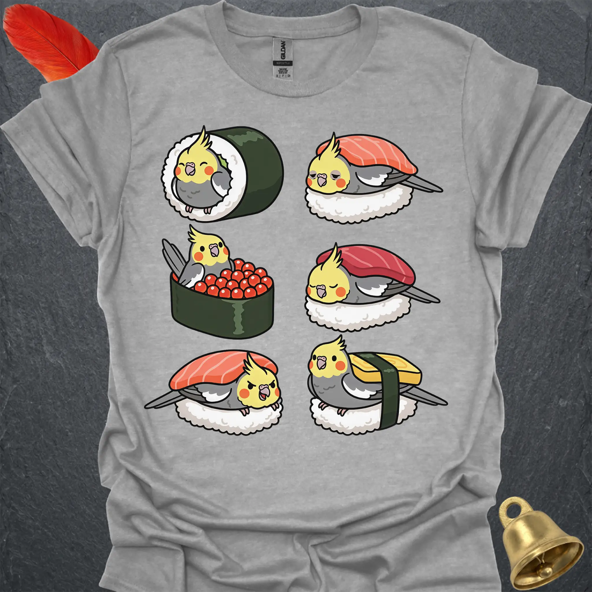 Grey Cockatiel Sushi T-Shirt