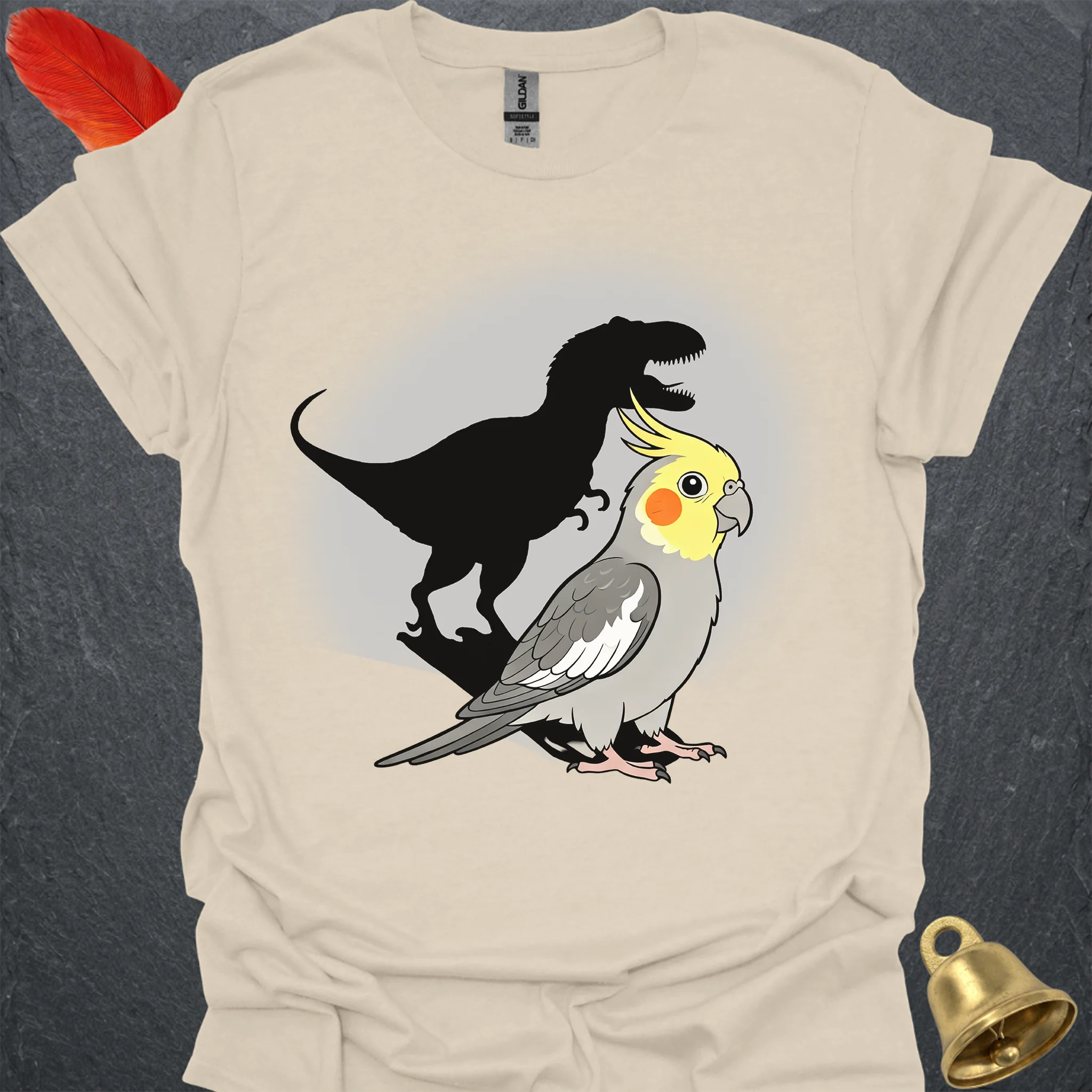 Grey Cockatiel T-Rex T-Shirt
