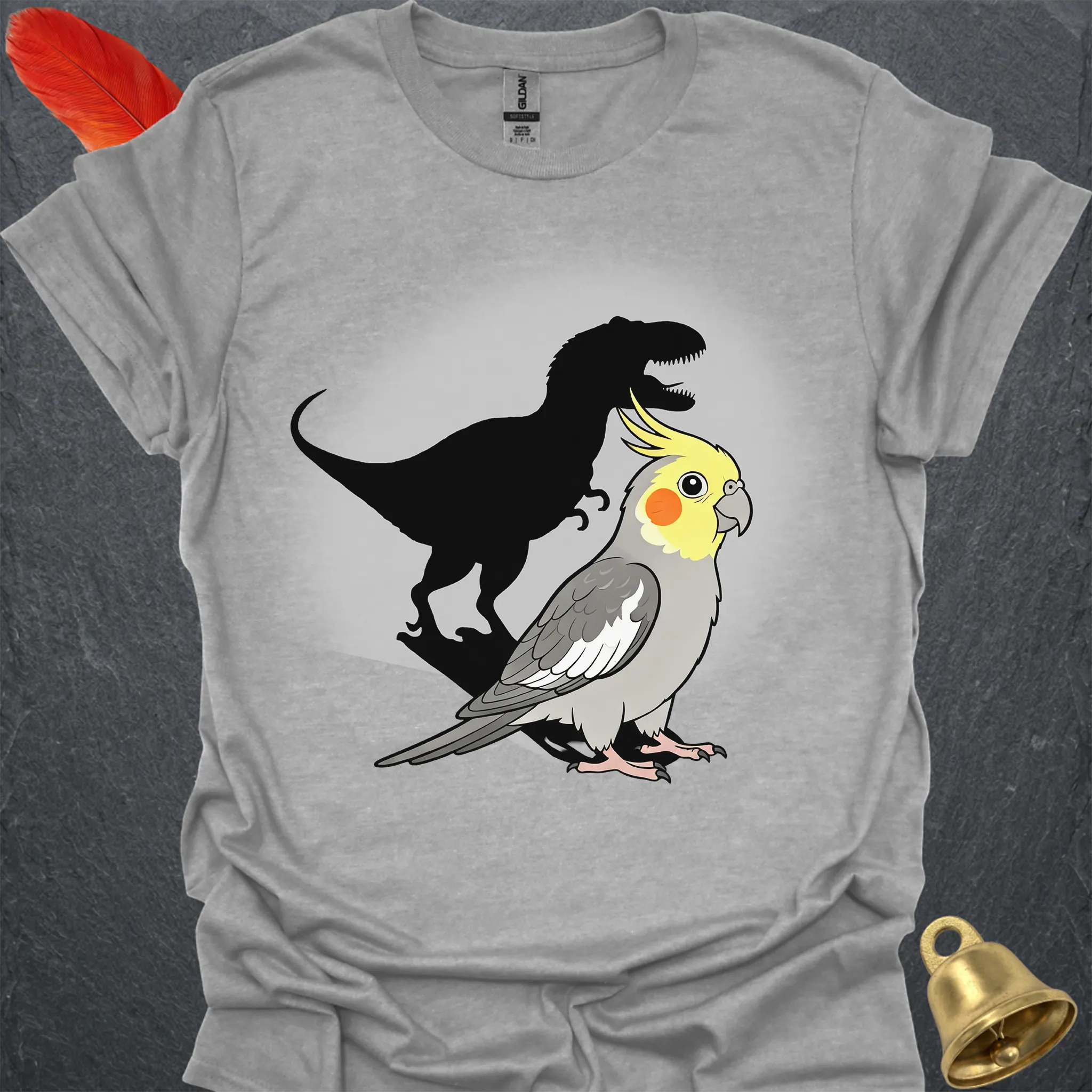 Grey Cockatiel T-Rex T-Shirt