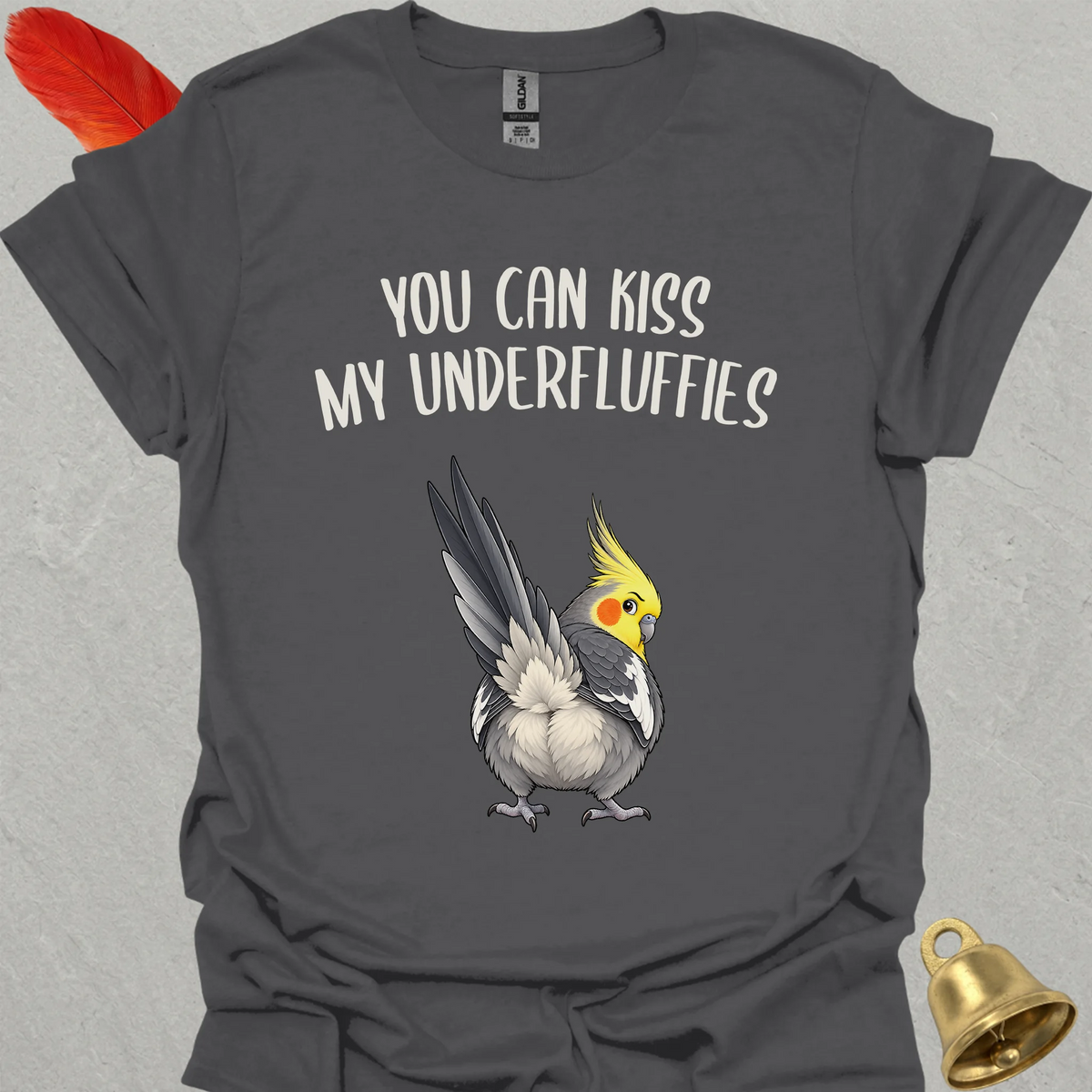 Grey Cockatiel Underfluffies T-Shirt