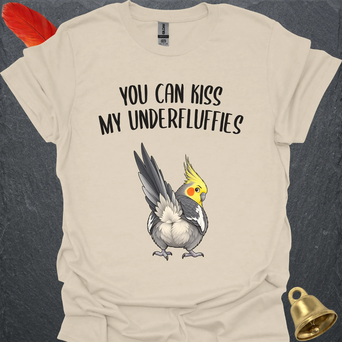 Grey Cockatiel Underfluffies T-Shirt
