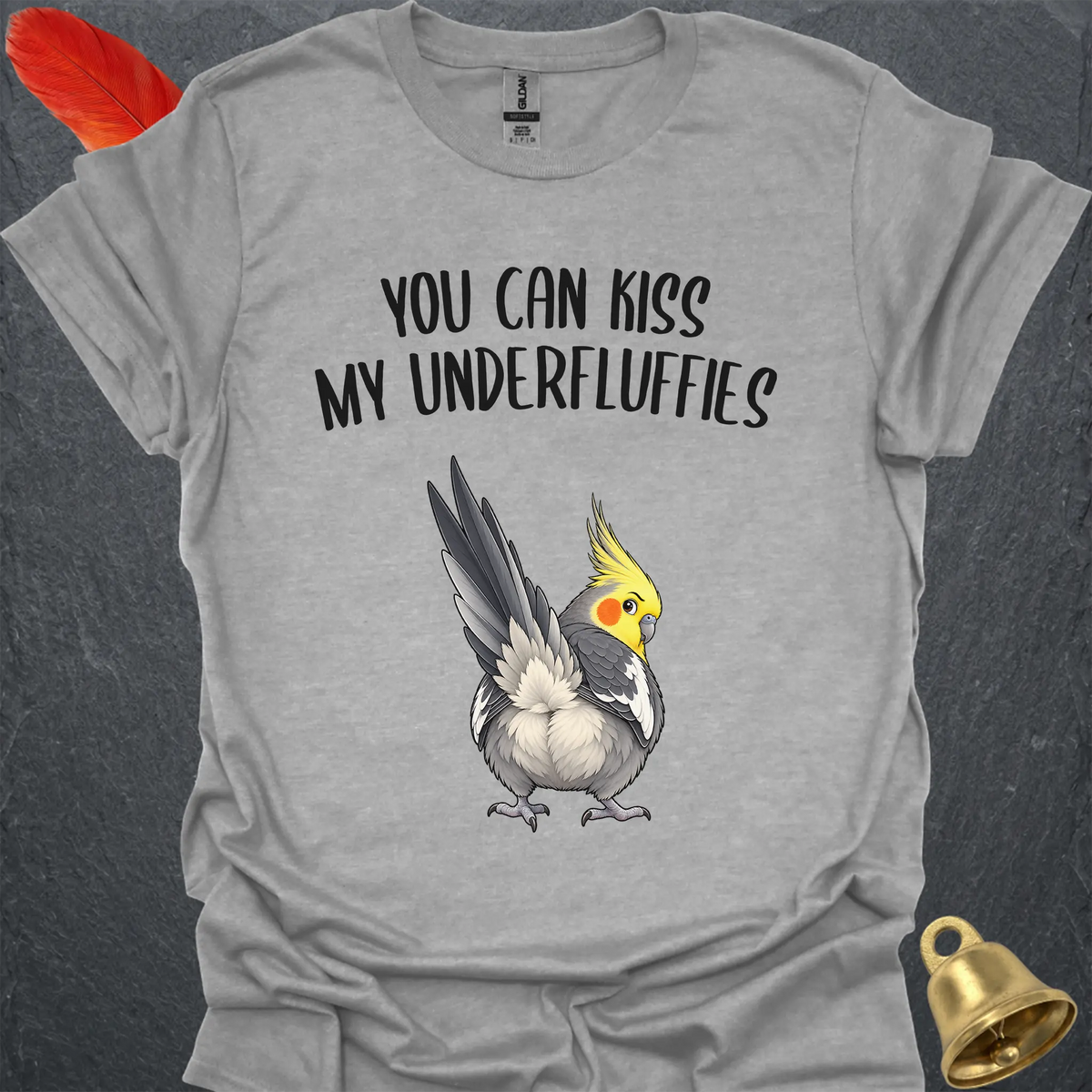 Grey Cockatiel Underfluffies T-Shirt