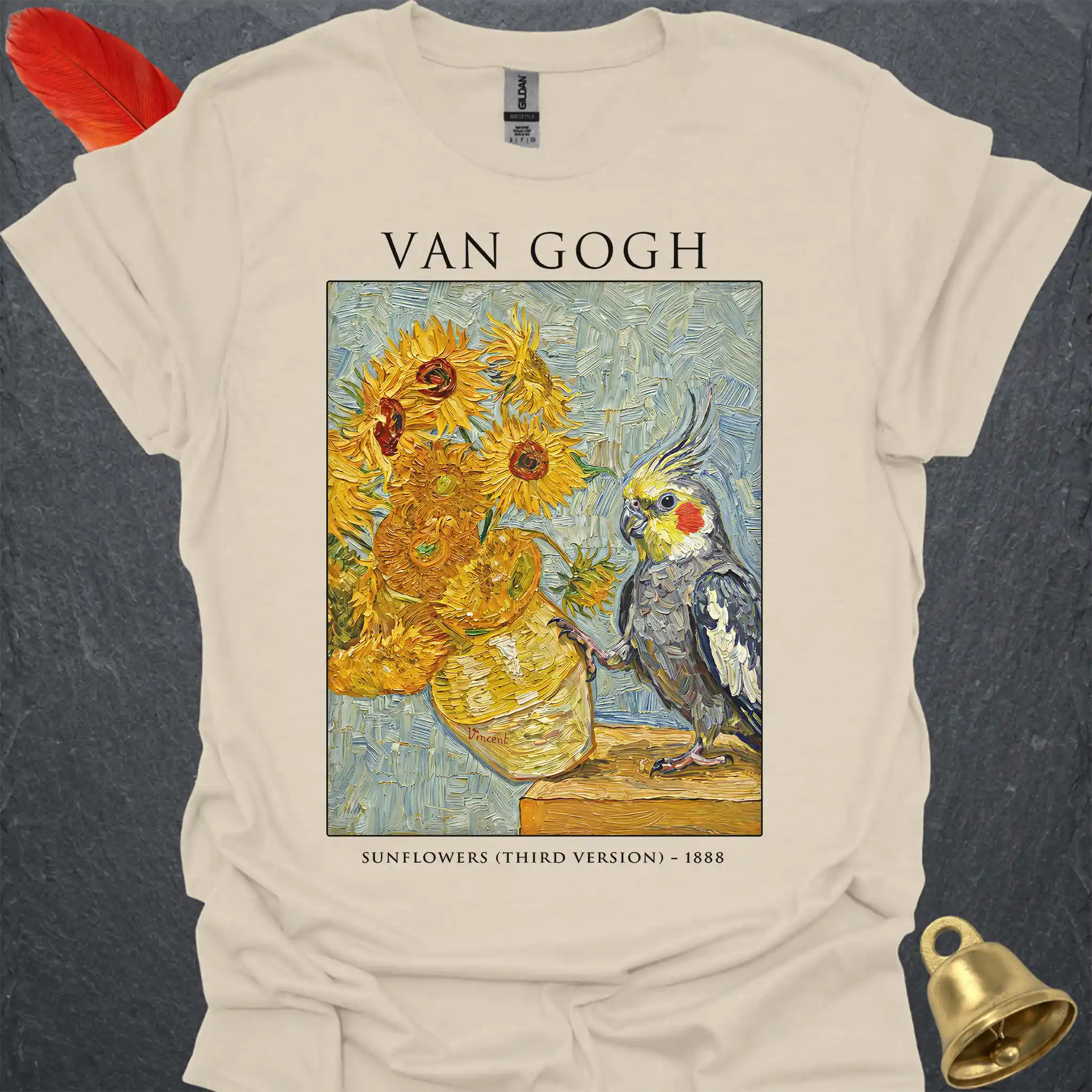 Grey Cockatiel Van Gogh T-Shirt