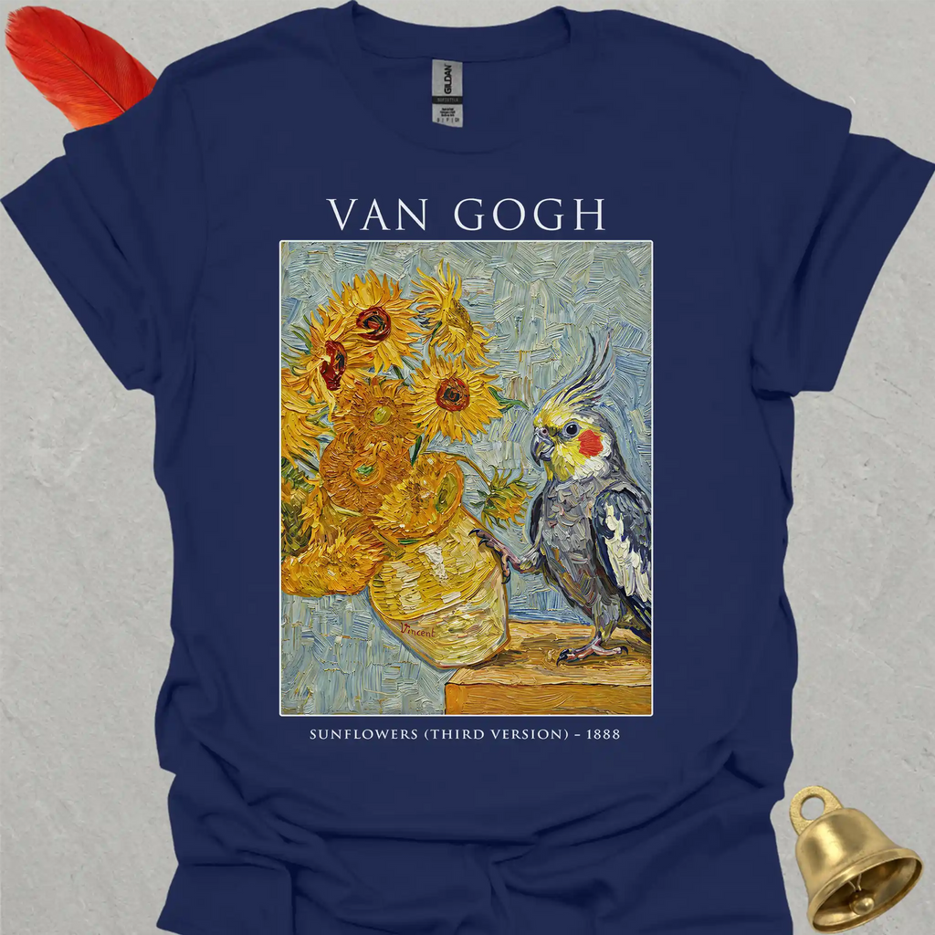 Grey Cockatiel Van Gogh T-Shirt