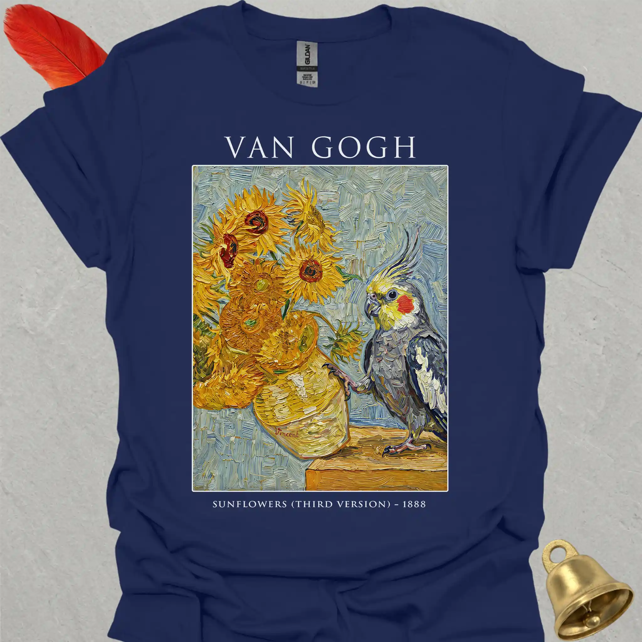 Grey Cockatiel Van Gogh T-Shirt