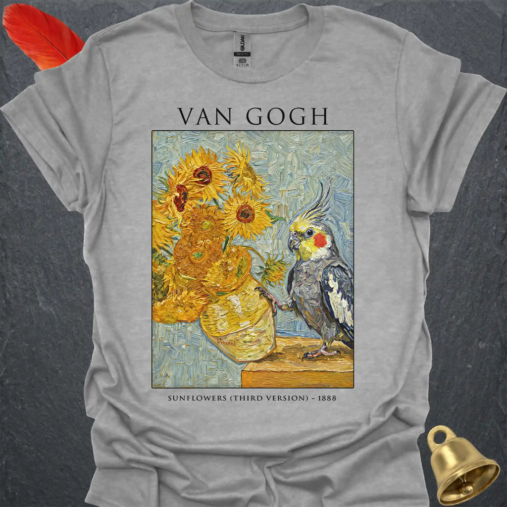 Grey Cockatiel Van Gogh T-Shirt