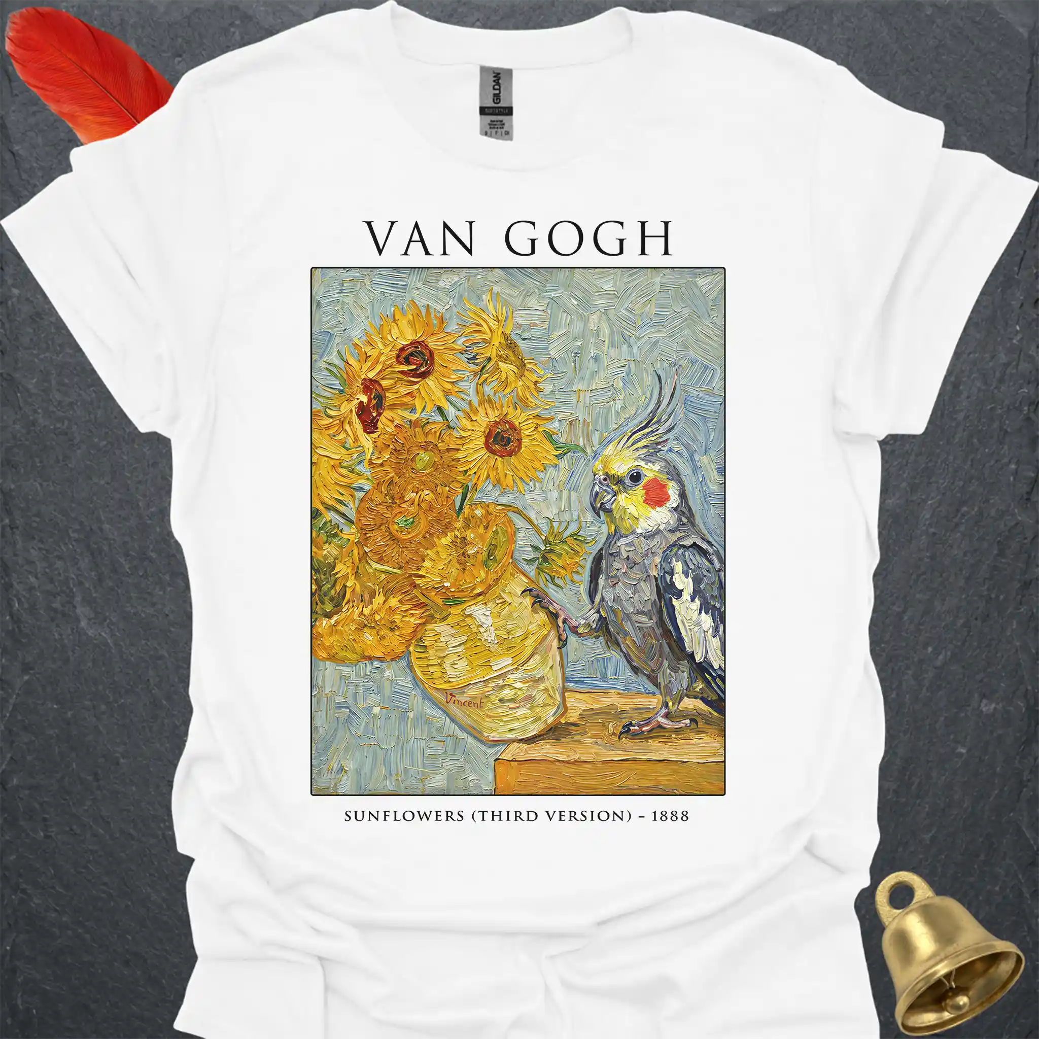 Grey Cockatiel Van Gogh T-Shirt