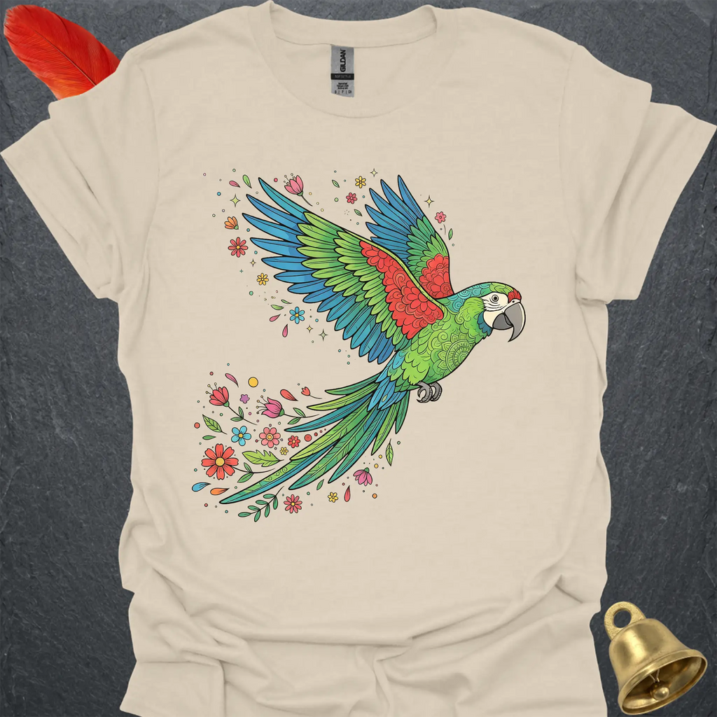 Hahns Macaw Flying Flower T-Shirt