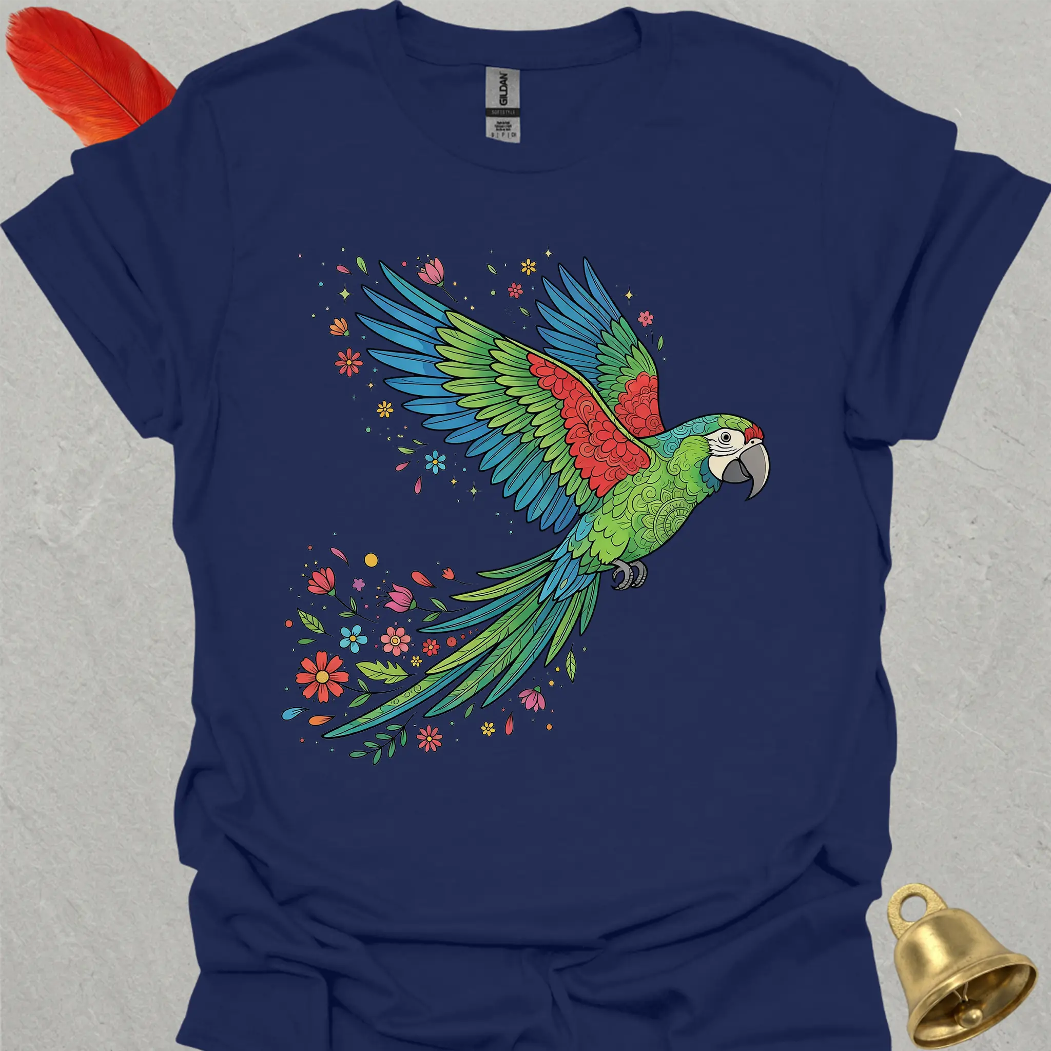 Hahns Macaw Flying Flower T-Shirt