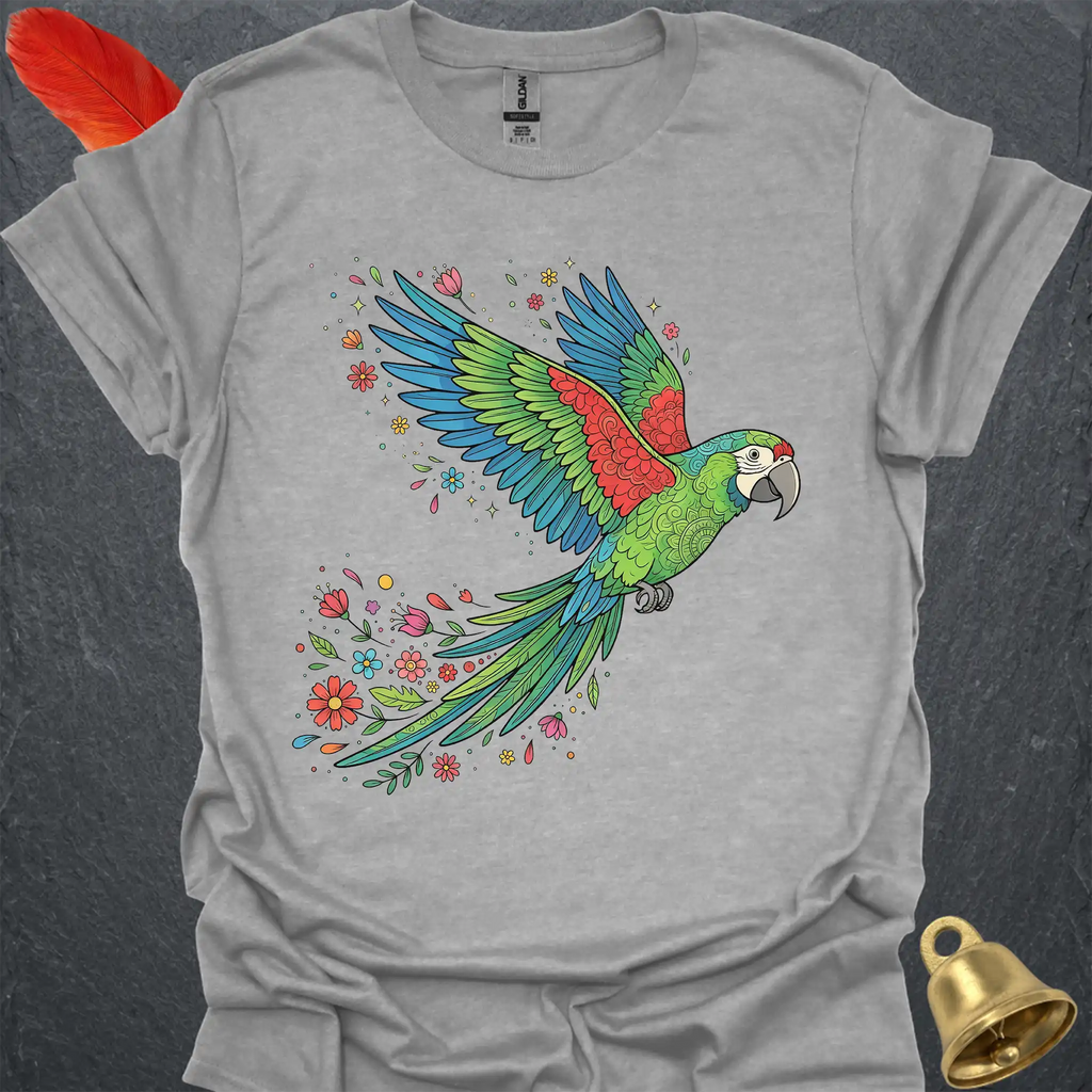 Hahns Macaw Flying Flower T-Shirt