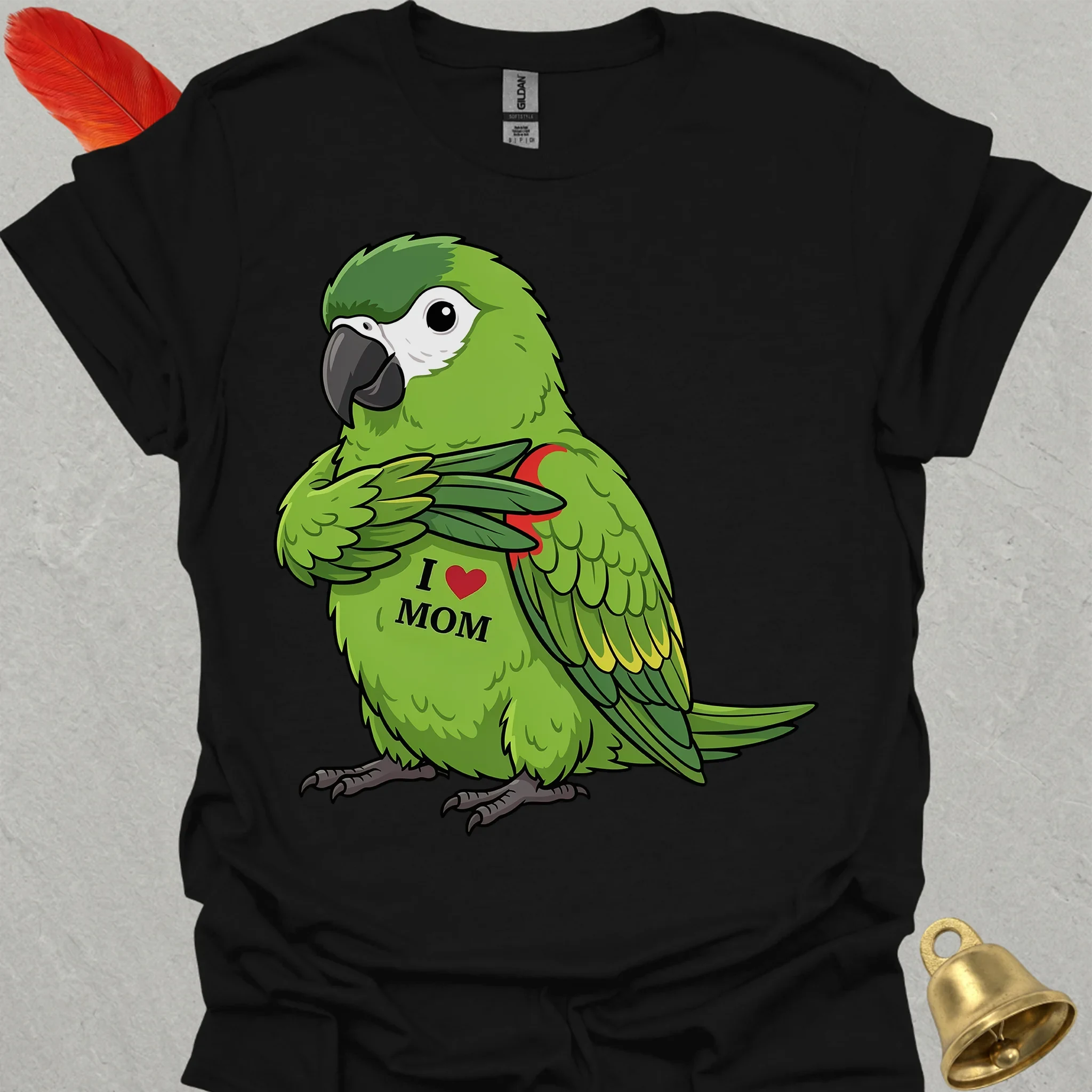 Hahns Macaw I Love Mom T-Shirt