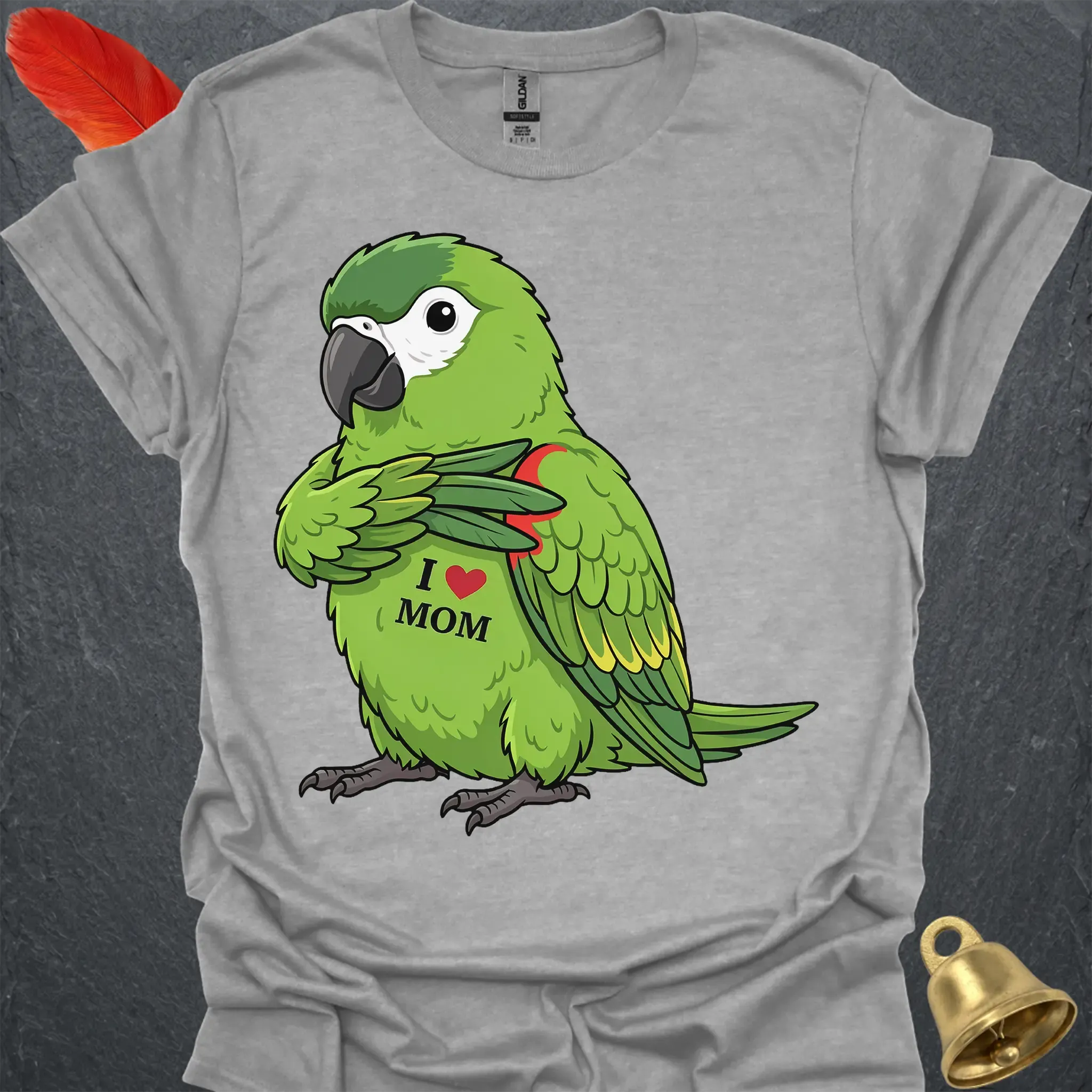 Hahns Macaw I Love Mom T-Shirt
