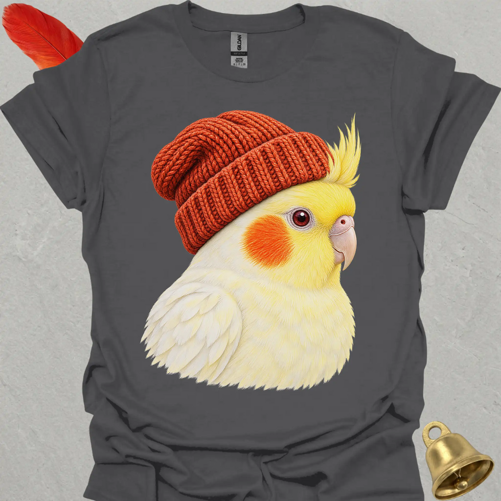 Lutino Cockatiel Beanie T-Shirt