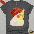 Lutino Cockatiel Beanie T-Shirt