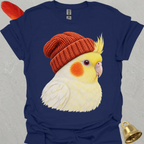 Lutino Cockatiel Beanie T-Shirt