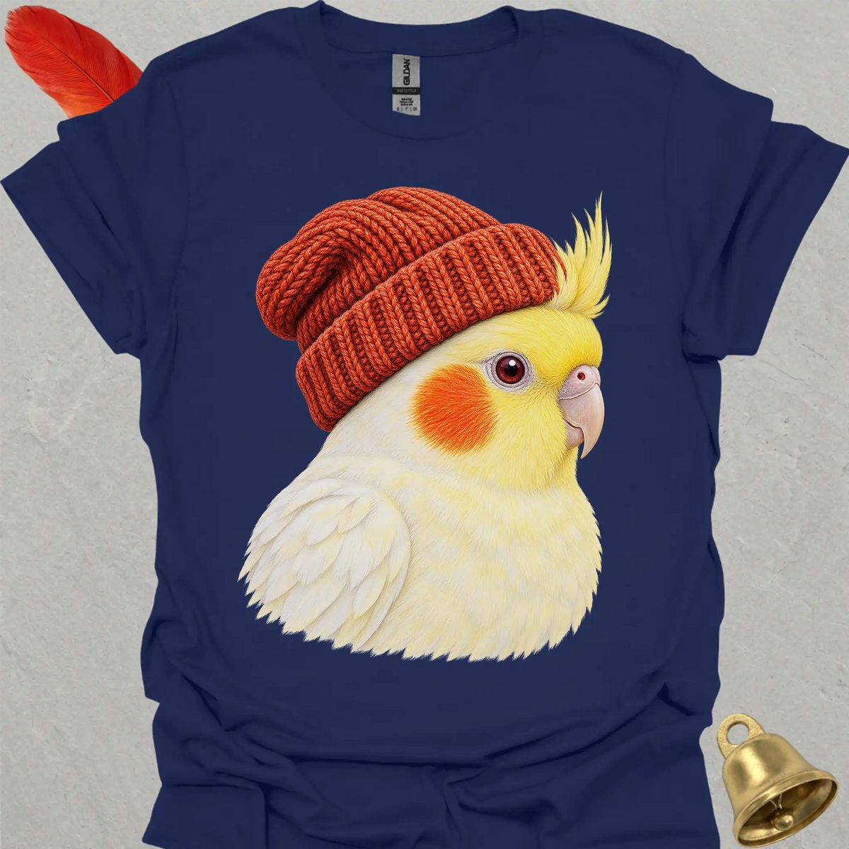 Lutino Cockatiel Beanie T-Shirt