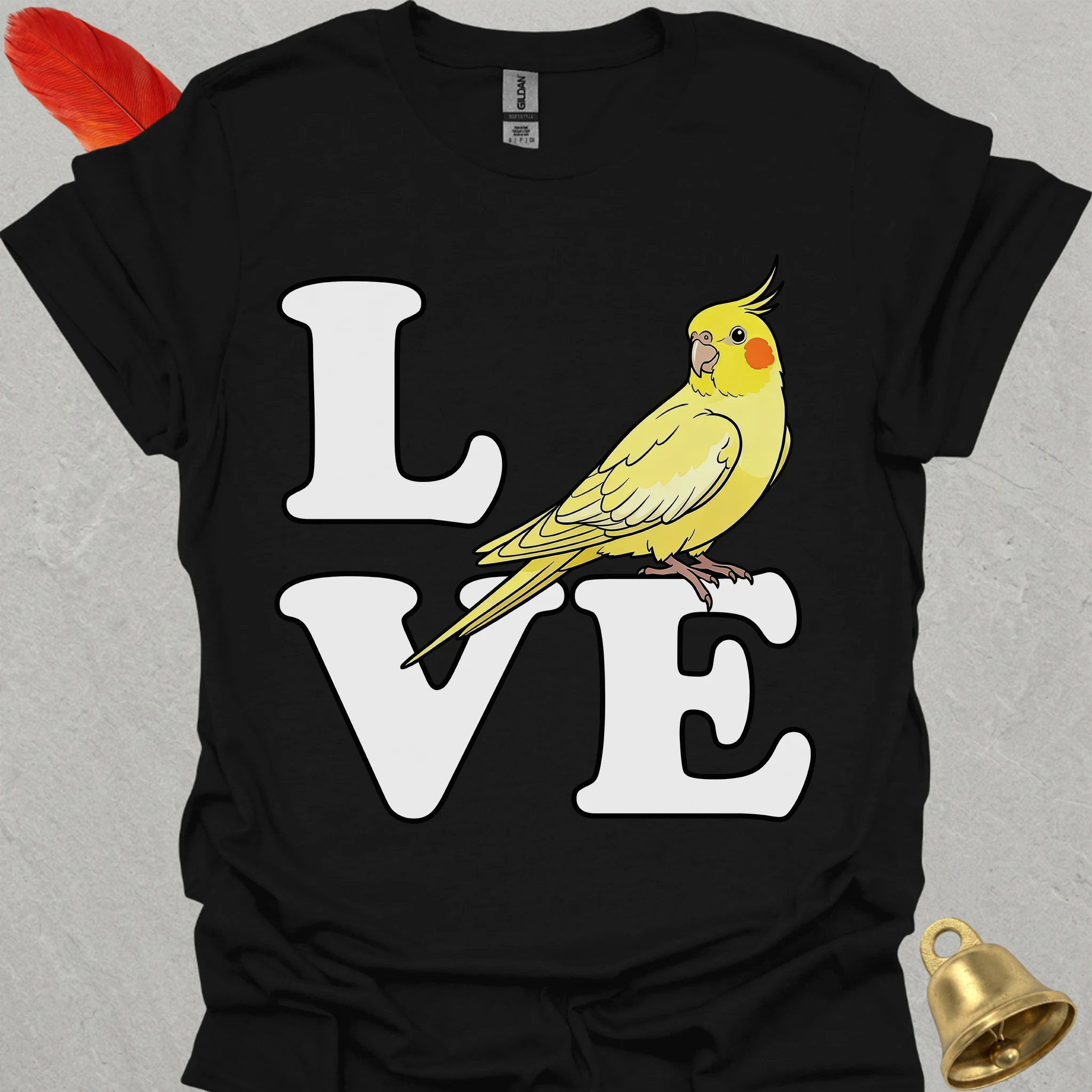 Lutino Cockatiel Bird Love T-Shirt