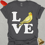 Lutino Cockatiel Bird Love T-Shirt