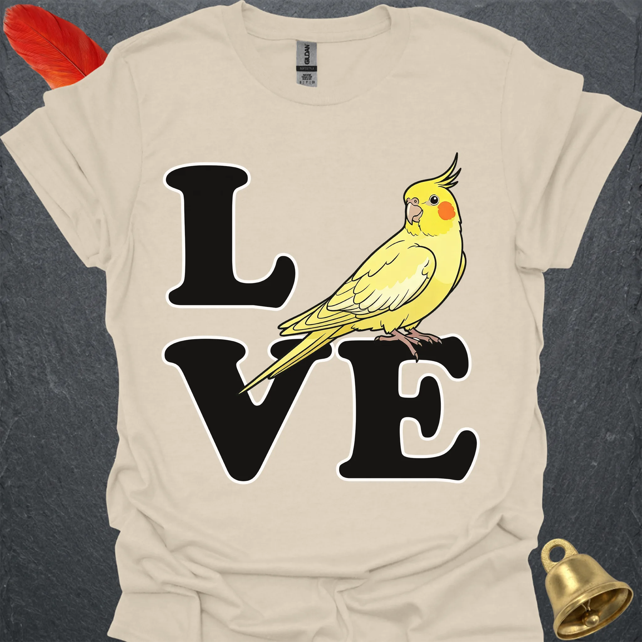 Lutino Cockatiel Bird Love T-Shirt