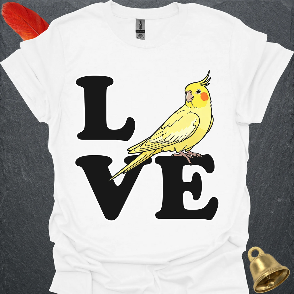 Lutino Cockatiel Bird Love T-Shirt