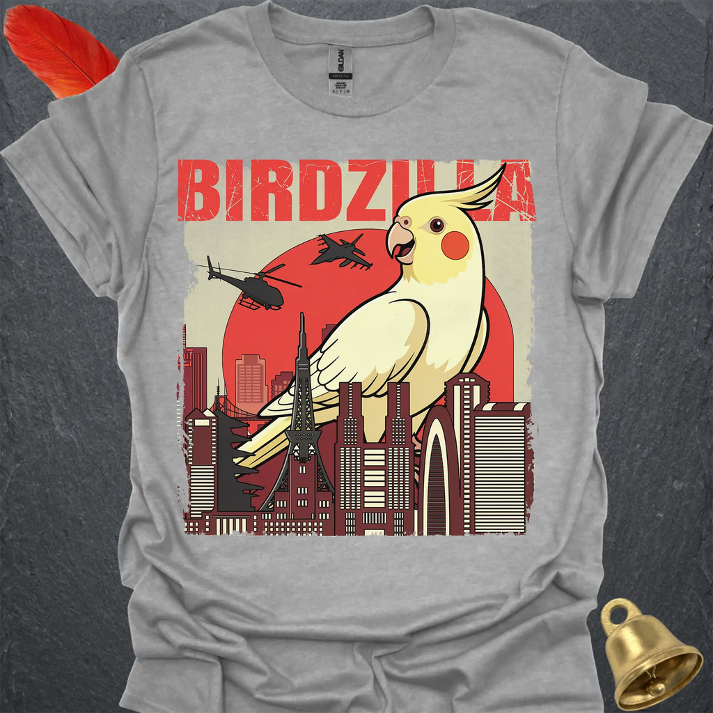 Lutino Cockatiel Birdzilla T-Shirt
