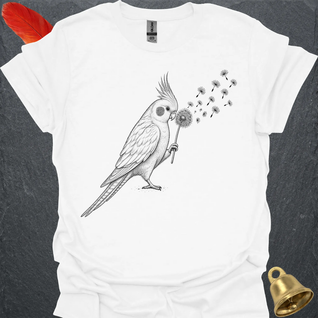 Lutino Cockatiel Blowing Wishes T-Shirt