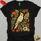 Lutino Cockatiel Boho Flower T-Shirt