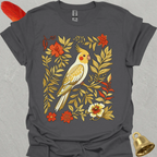 Lutino Cockatiel Boho Flower T-Shirt