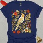 Lutino Cockatiel Boho Flower T-Shirt
