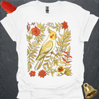 Lutino Cockatiel Boho Flower T-Shirt
