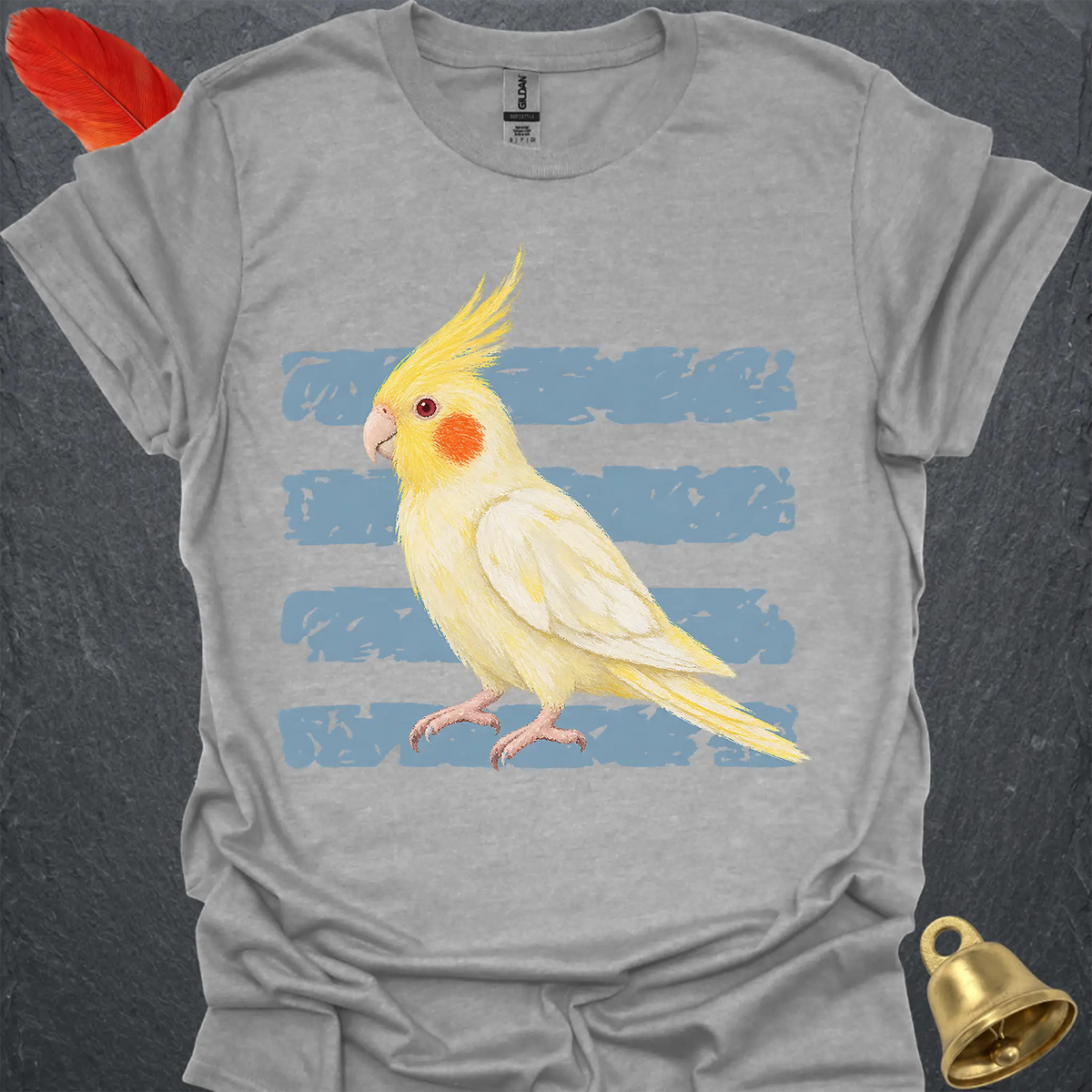 Lutino Cockatiel Brush T-Shirt