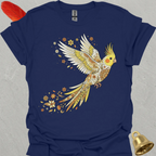 Lutino Cockatiel Flying Flower T-Shirt