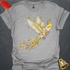 Lutino Cockatiel Flying Flower T-Shirt