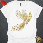Lutino Cockatiel Flying Flower T-Shirt