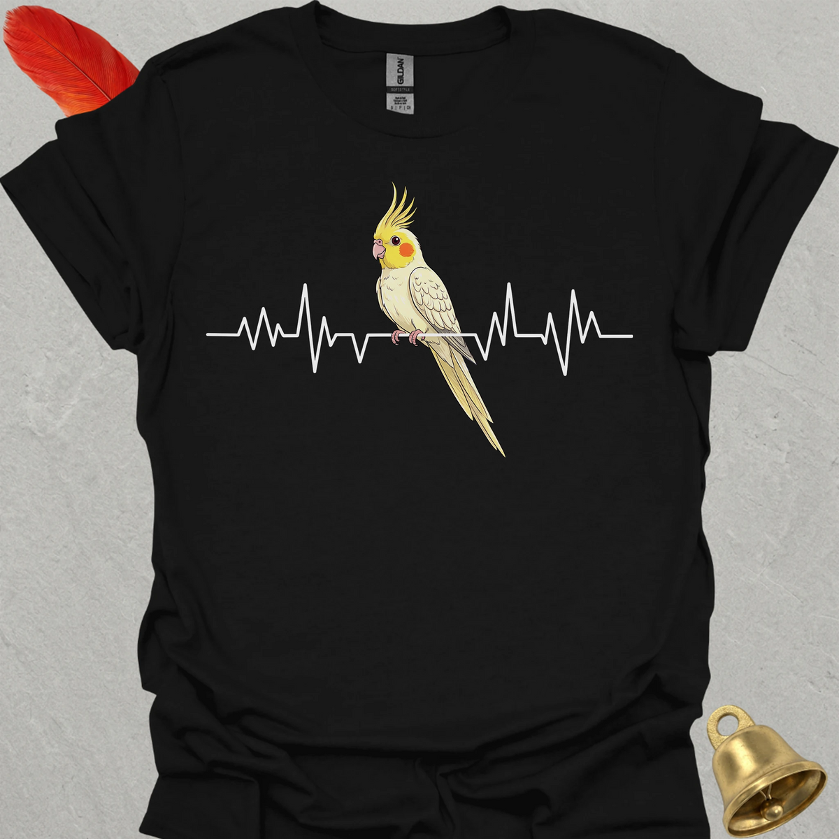 Lutino Cockatiel Heartbeat T-Shirt