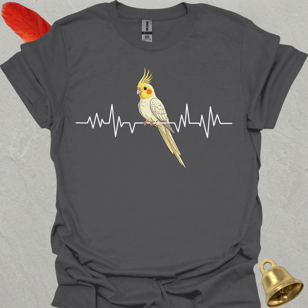 Lutino Cockatiel Heartbeat T-Shirt