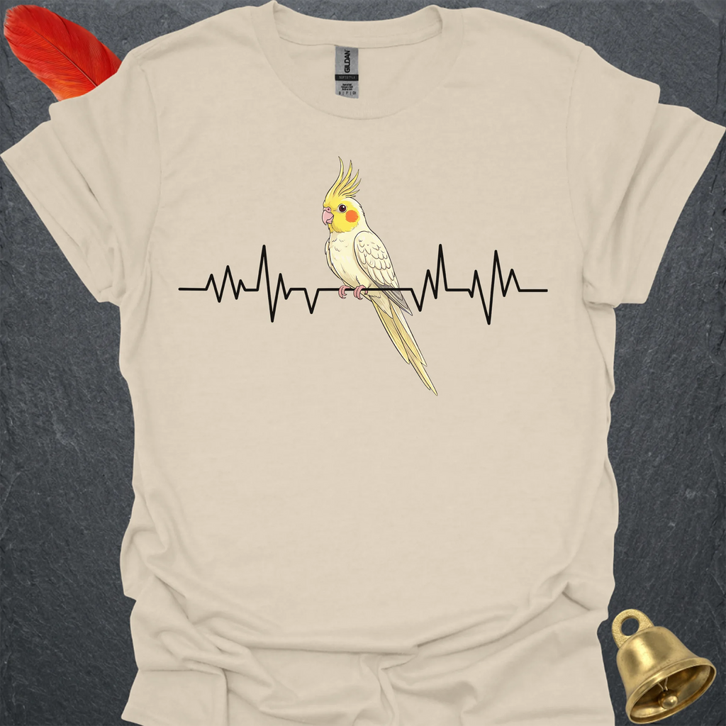 Lutino Cockatiel Heartbeat T-Shirt