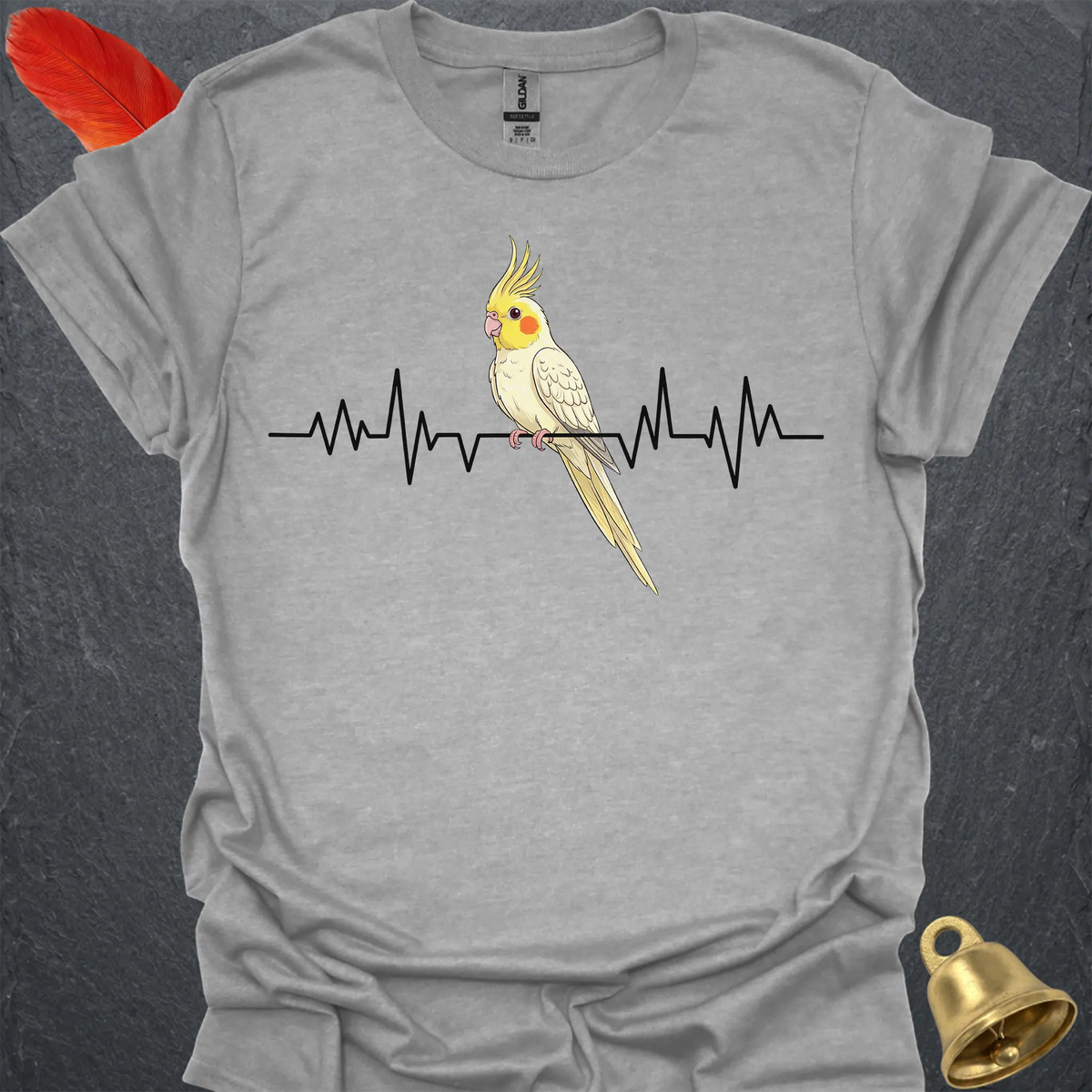 Lutino Cockatiel Heartbeat T-Shirt