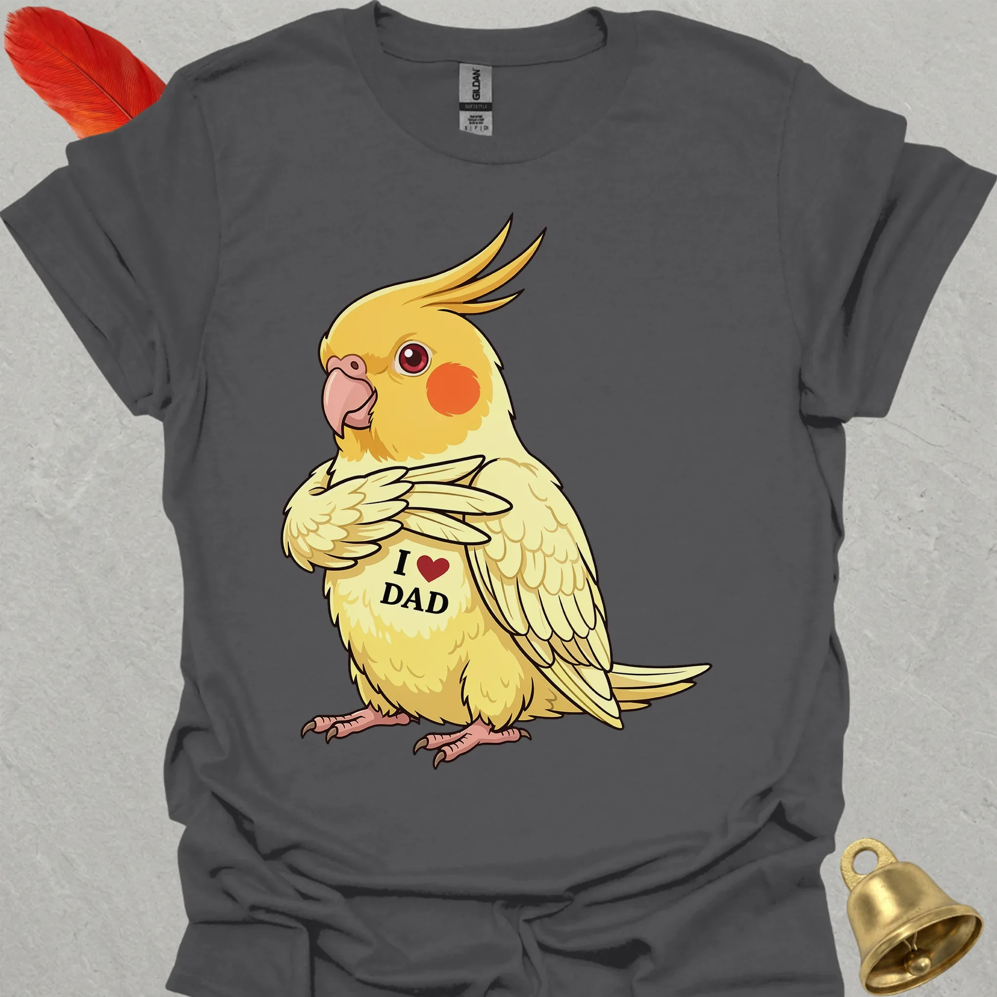 Lutino Cockatiel I Love Dad T-Shirt