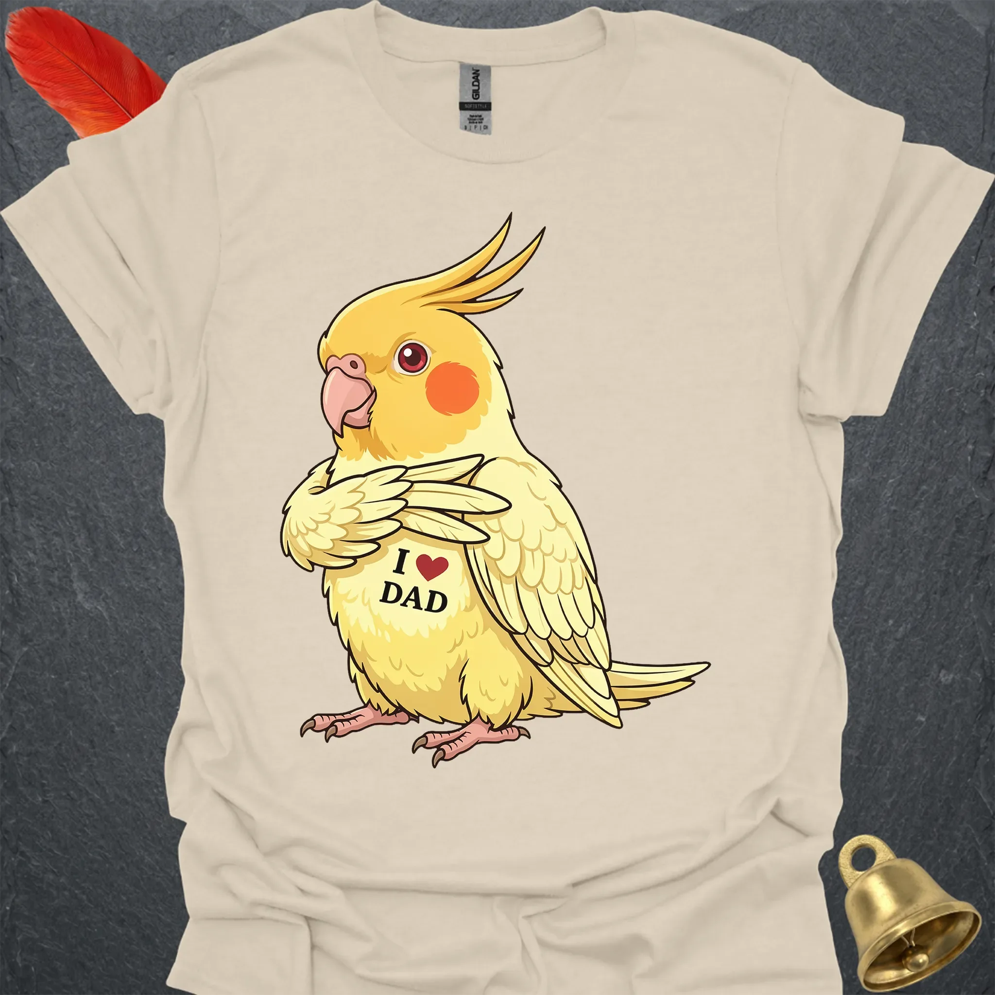 Lutino Cockatiel I Love Dad T-Shirt
