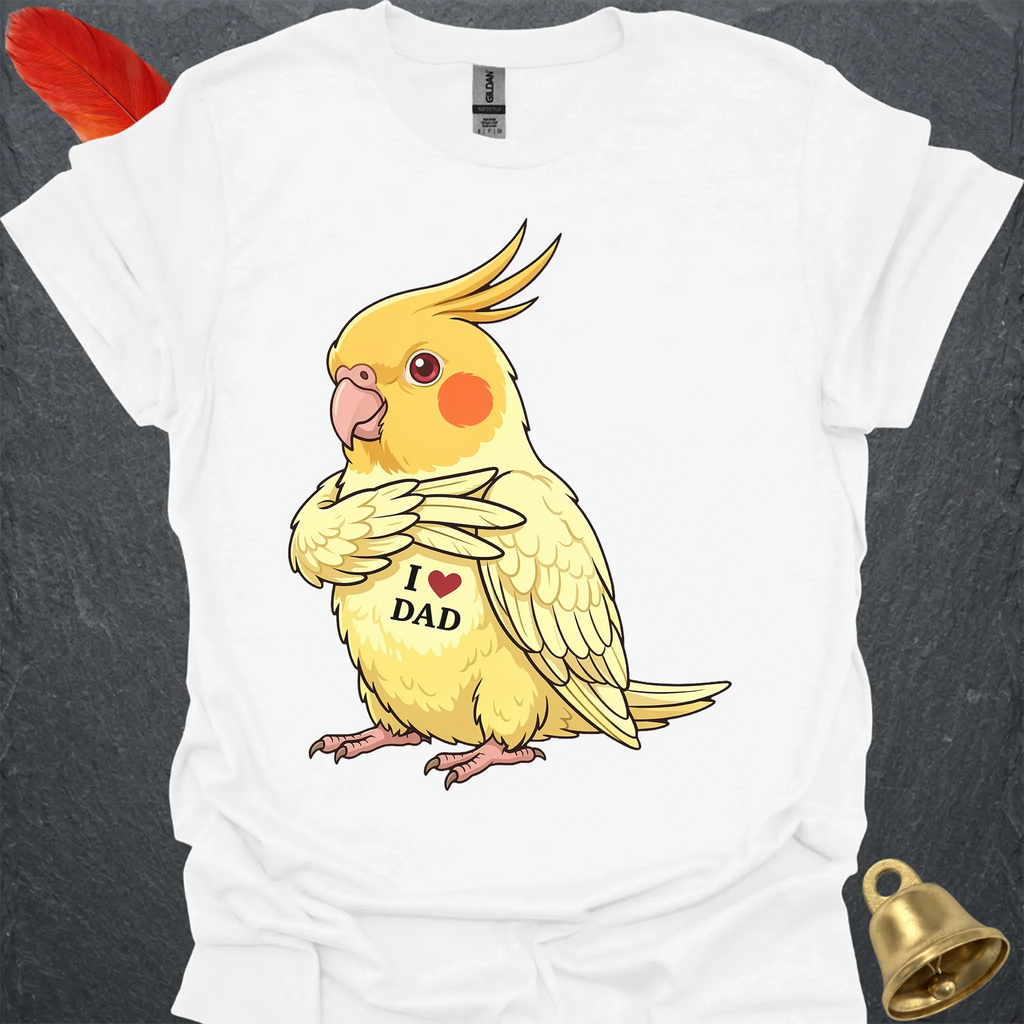 Lutino Cockatiel I Love Dad T-Shirt
