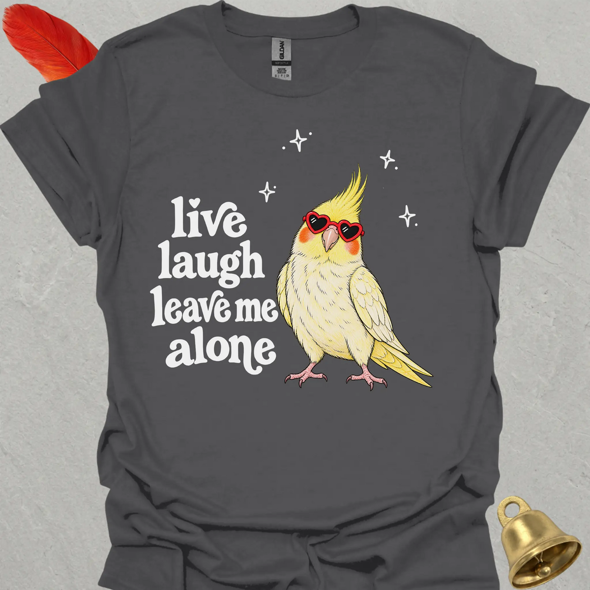 Lutino Cockatiel Live Laugh T-Shirt