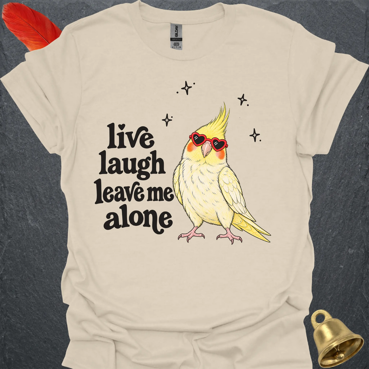 Lutino Cockatiel Live Laugh T-Shirt