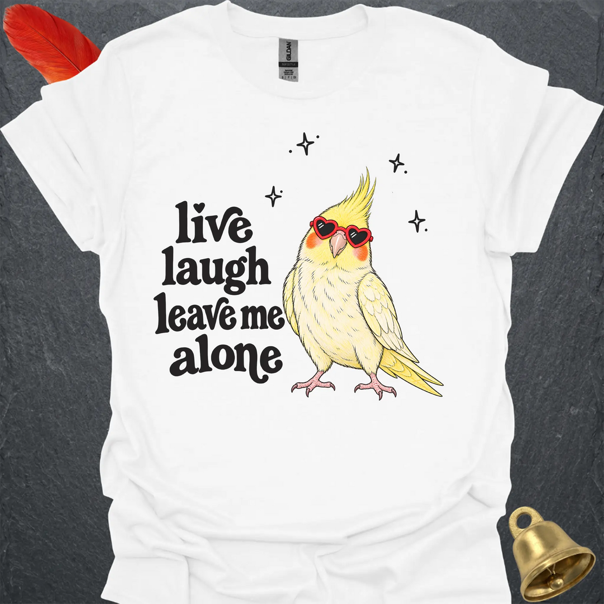 Lutino Cockatiel Live Laugh T-Shirt