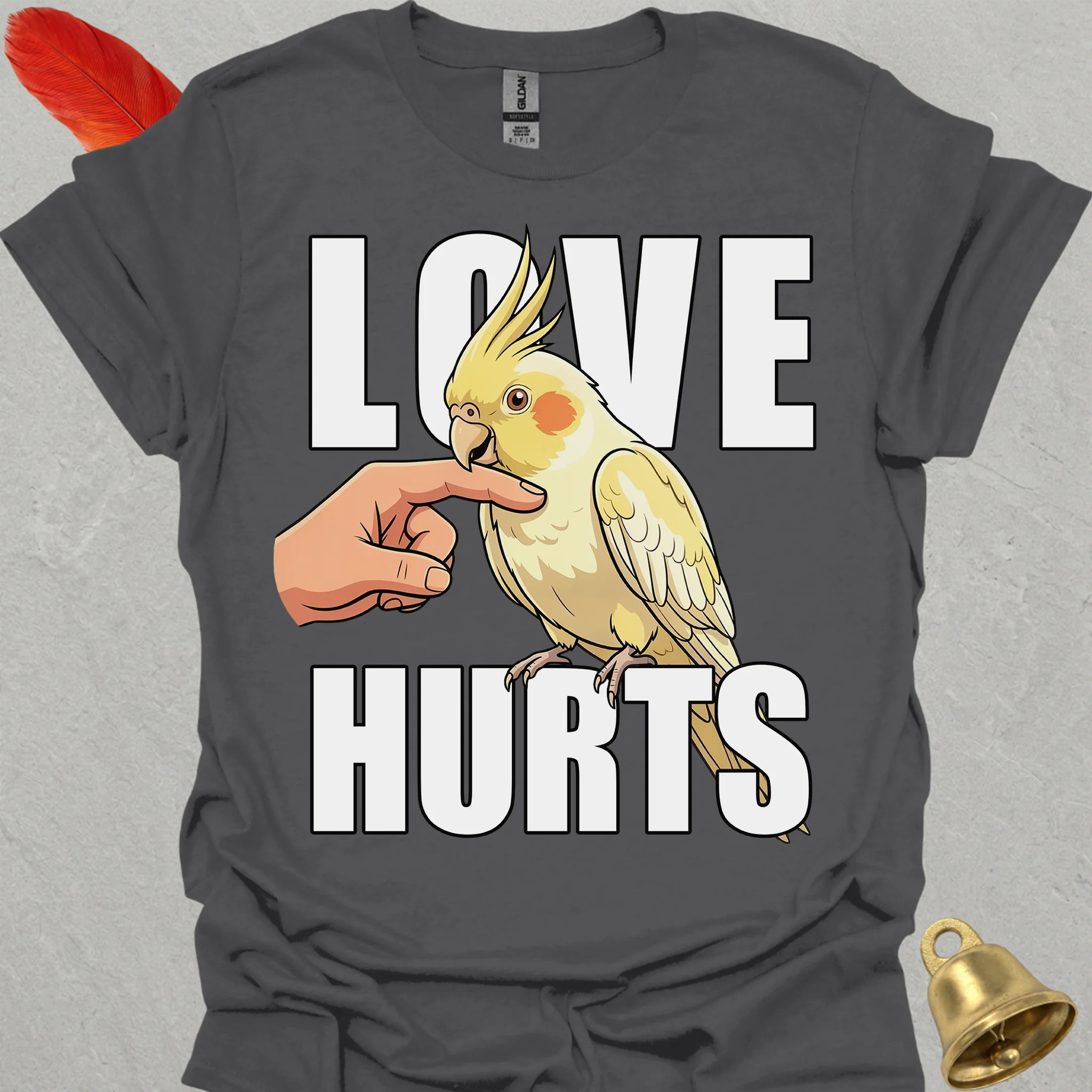 Lutino Cockatiel Love Hurts T-Shirt