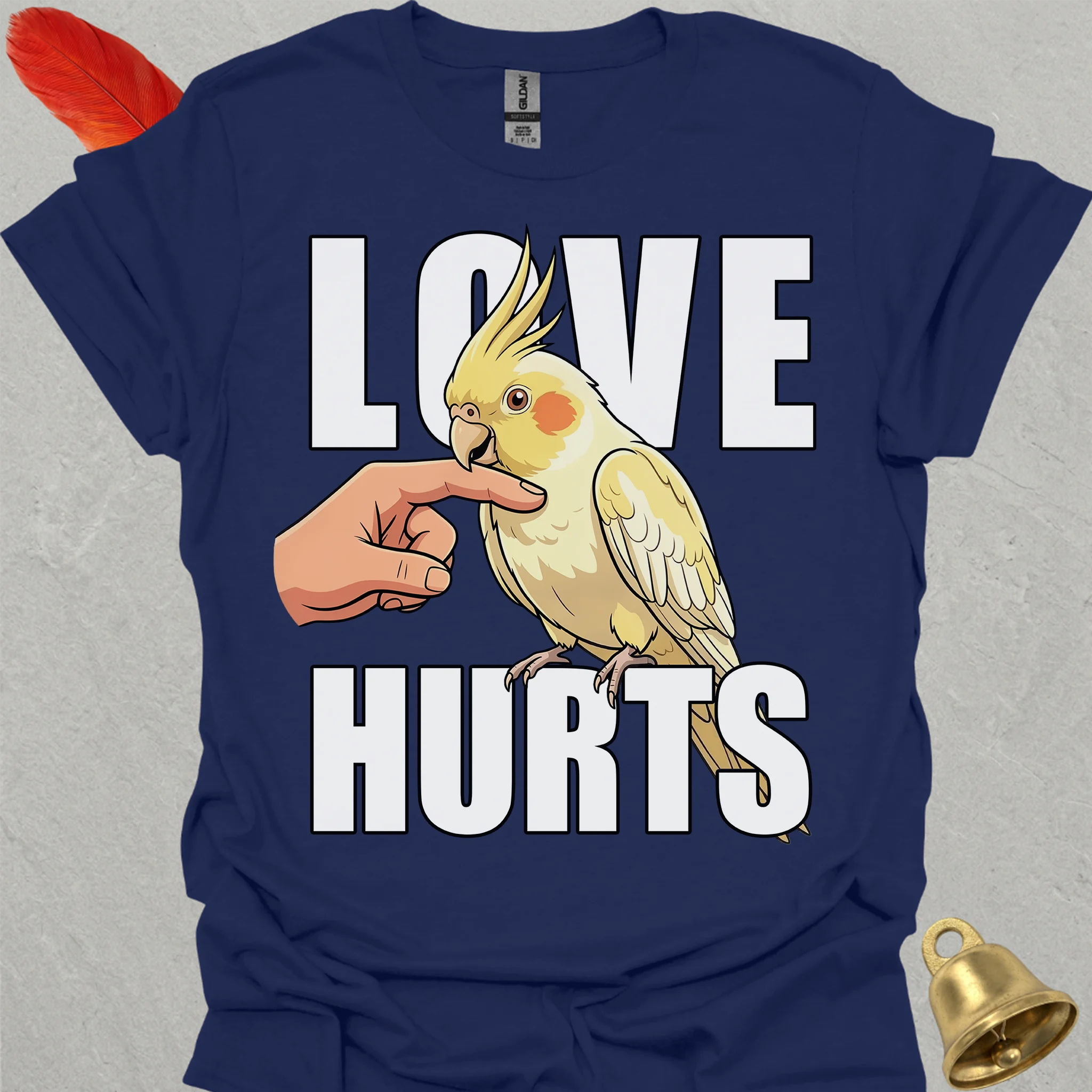 Lutino Cockatiel Love Hurts T-Shirt