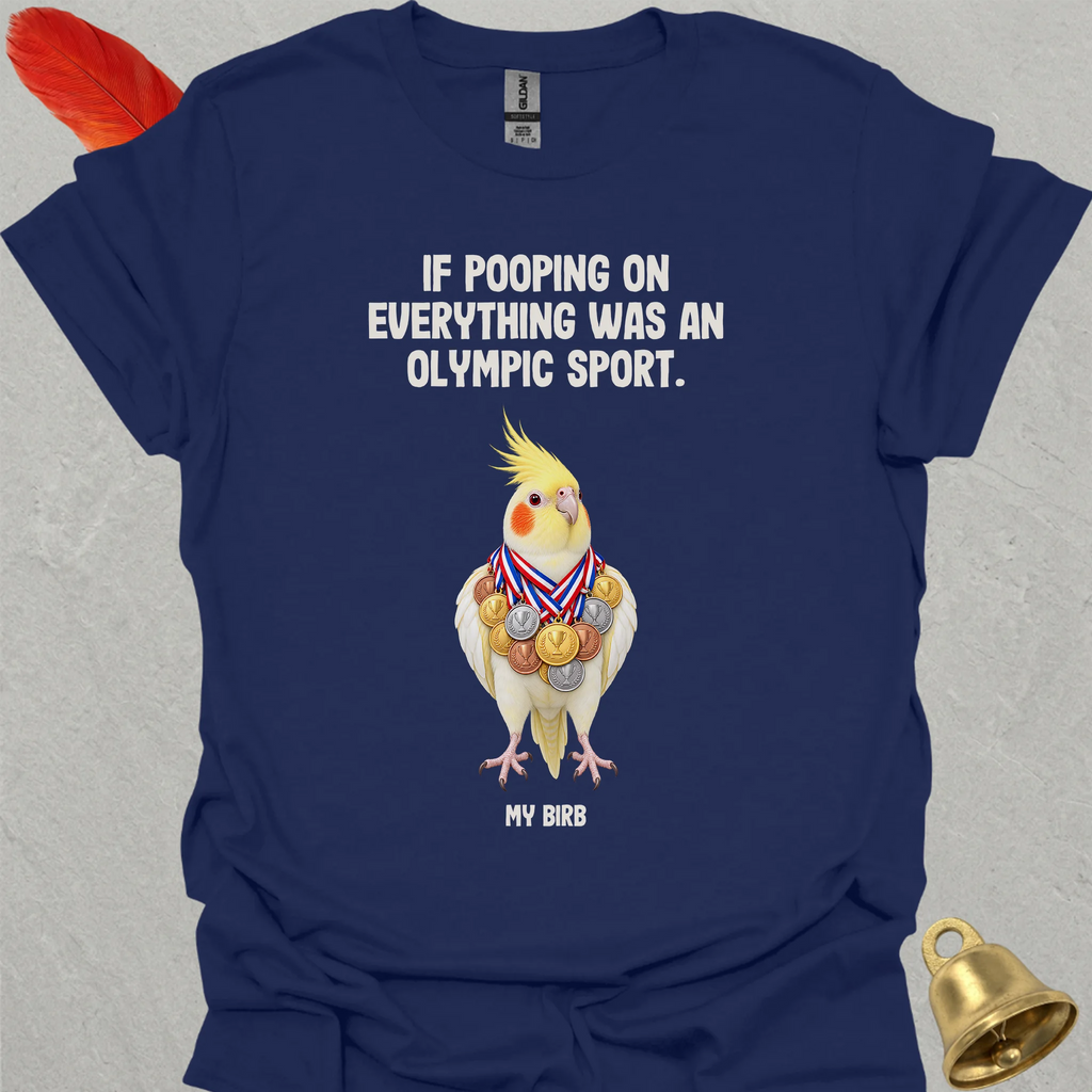 Lutino Cockatiel Olympic Pooper T-Shirt