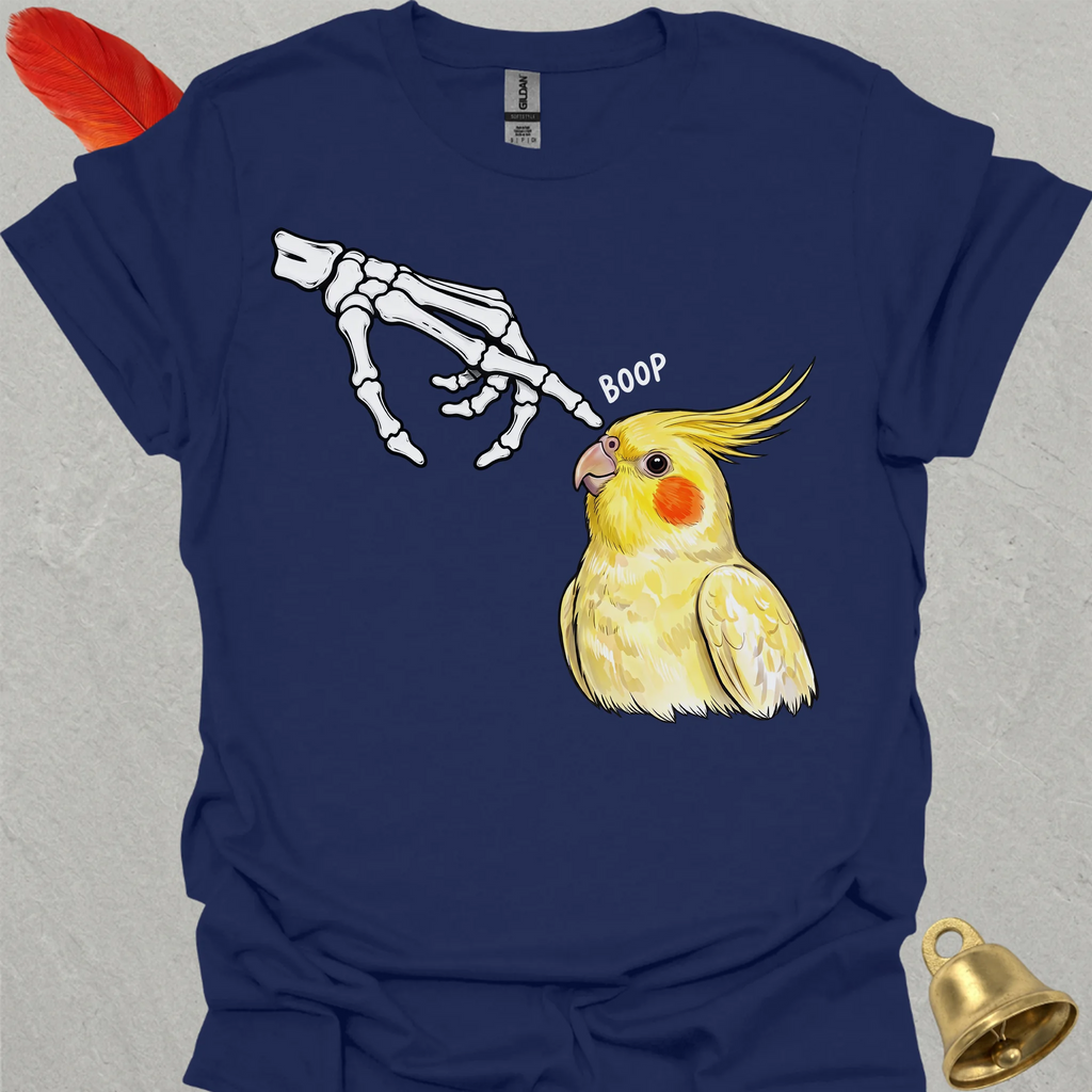 Lutino Cockatiel Skeleton Boop T-Shirt