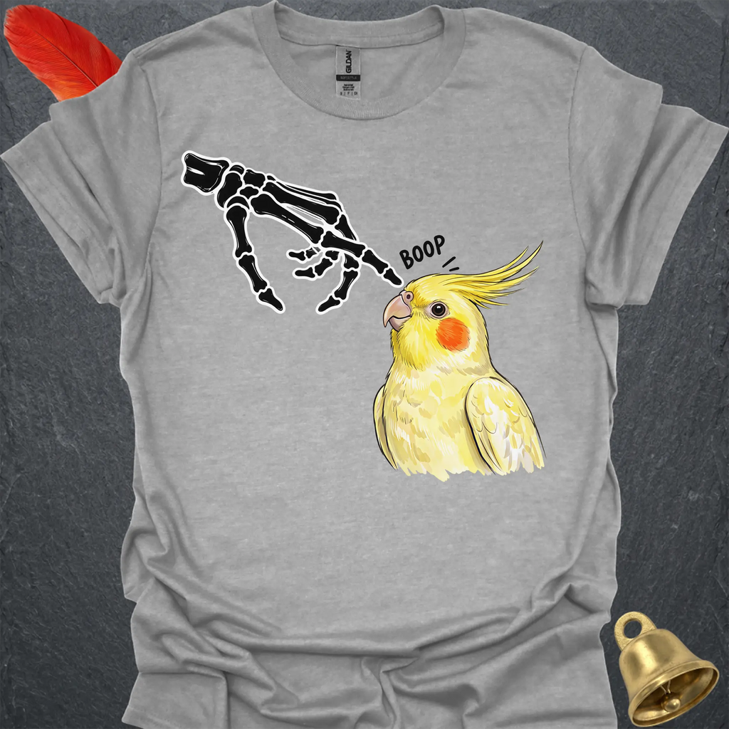 Lutino Cockatiel Skeleton Boop T-Shirt