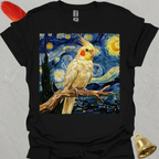 Lutino Cockatiel Starry Night T-Shirt